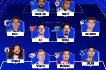 欧冠最佳阵容：姆巴佩大四喜领锋线 全胜賴(lài)斯坐镇中场