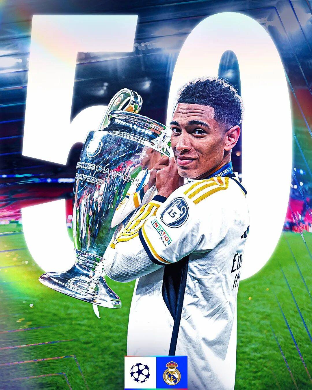 里程悲！貝(bèi)林厄姆超越皇(huáng)馬(mǎ)传奇 加冕欧冠最年轻的50场先生